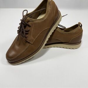 Dockers Faraday Tan Leather Moc Toe Derby Lace-Up Shoe Men's Size 11 11M